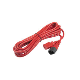 Кабель электропитания (сетевой) 3х1мм², 10А, C13-C14, красный, 5м, Hyperline PWC-IEC13-IEC14-5.0-RD