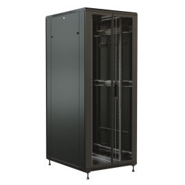 Шкаф напольный 19", 22U, 1166х800х800мм, двери распаш. перфор, черный, WRline WR-TT-2288-DD-RAL9004