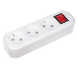 Розетка 3 гнезда, с кнопкой без заземления, REXANT 11-8705