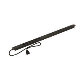 Блок розеток вертик. 6 гнезд (Schuko)+12 гнезд C13, черн, каб. 2,5м, Hyperline SHE-6SH-12IEC-2.5AIEC