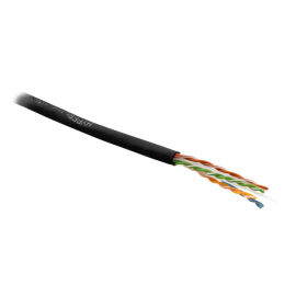 Кабель UTP 4 пары, Кат.6, внутр., 0,55мм, PVC, чёрный, 305м, Hyperline UUTP4-C6-S23-IN-PVC-BK-305