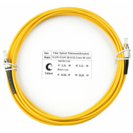 Шнур оптический FC/UPC-ST/UPC, SM, 15м, Simplex, желтый, Cabeus FOP(s)-9-FC-ST-15m