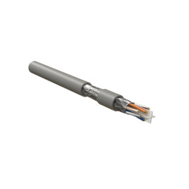 Кабель FTP 4 пары, Кат.6, внутр., 0,57мм, PVC, серый, 500м, Hyperline IFUTP4-C6-S23/1-FRPVC-GY
