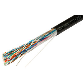 Кабель UTP 25 пар, Кат.5, внеш., 0,50мм, PЕ, черный, Cabeus UTP-25P-Cat.5-OUT