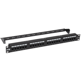 Патч-панель 1U, 19'', 24хRJ45, UTP, кат.5е, Dual с каб.органайзером, ITK PP24-1UC5EU-D05-1 НЕКОНДИЦИЯ (нерабочие порты)