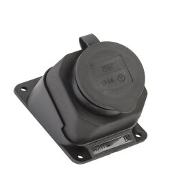 Розетка с з/к угловая настенная, IP44, IEK PKR22-016-2-K02