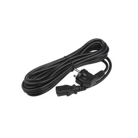 Кабель электропитания (сетевой) 3х1мм², 10А, С13-Schuko, вил.угл, чер, 5м, Hyperline PWC-IEC13-SHM-5.0-BK