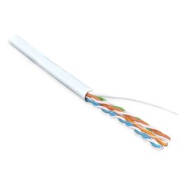 Кабель UTP 4 пары, Кат.5e, внутр., 0,51мм, PVC, белый, 100м, Hyperline UUTP4-C5E-S24-IN-PVC-WH-100