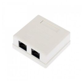 Розетка компьютерная RJ-45, Кат.6, UTP, 2-порта, внешняя, REXANT, 03-0136