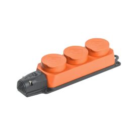 Розетка 3-местная с з/к, IP44, IEK PKR61-016-2-K09