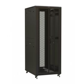 Шкаф напольный 19", 37U, 1833х600х1000мм, перф. перед. дверь, черный, Hyperline TTR-3761-DD-RAL9005