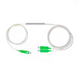 Делитель оптический PLC, 1х2, микрокорпус, 0.9мм, оконц., SC/APC, Cabeus FCT-PLC-1/2-9-SC/A-1.5-0.9