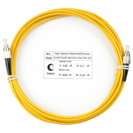 Шнур оптический FC/UPC-FC/UPC, SM, 7м, Simplex, желтый, Cabeus FOP(s)-9-FC-FC-7m