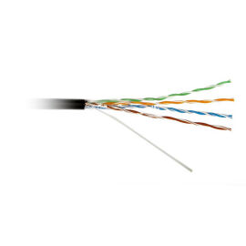Кабель UTP 4 пары, Кат.5e, внеш., 0,64мм, PE, чёрный, 500м, Hyperline UUTP4-C5E-S22-OUT-PE-BK-1000