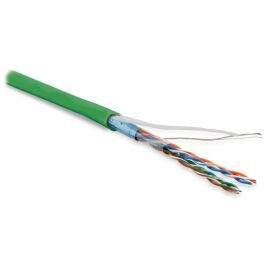 Кабель FTP 4 пары, Кат.5e, внутр., 0,48мм, LSZH, зелёный, 305м, Hyperline FUTP4-C5E-P26-IN-LSZH-GN-305