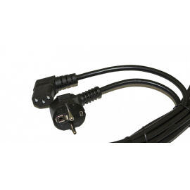 Кабель электропитания (сетевой) 3х1мм², 10А, C13-Schuko, вил.угл, чер, 3м, Hyperline PWC-IEC13A-SHM-3.0-BK