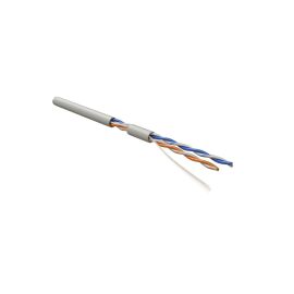 Кабель UTP 2 пары, Кат.5, внутр., 0,51мм, LSZH, серый, 500м, Hyperline UUTP2-C5-S24-IN-LSZH-GY-500