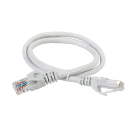 Патч-корд UTP 4 пары, Кат.5е, 2хRJ45, 0,5м, серый, PVC, ITK PC01-C5EU-05M