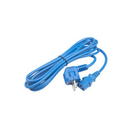 Кабель электропитания (сетевой) 3х1мм², 10А, С13-Schuko, вил.угл, син, 3м, Hyperline PWC-IEC13-SHM-3.0-BL