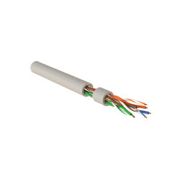 Кабель UTP 4 пары, Кат.5е, внутр., 0,51мм, PVC, черный, 500м, Hyperline IUUTP4-C5E-S24/1-FRPVC-GY