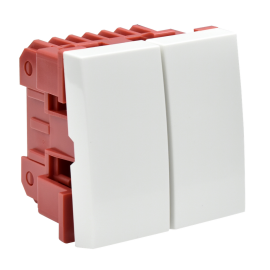 Выключатель проходной двухклавишный ВК4-22-00-П "ПРАЙМЕР" белый, IEK CKK-40D-PD2-K01