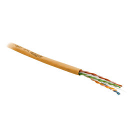 Кабель UTP 4 пары, Кат.6, внутр., 0,55мм, PVC, оранжевый, 305м, Hyperline UUTP4-C6-S23-IN-PVC-OR-305