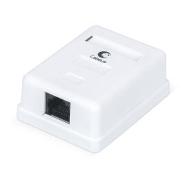 Розетка компьютерная RJ-45, Кат.6, одинарная, внешняя, Dual IDC, Cabeus WS-8P8C-Cat.6-1 