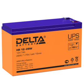 Батарея аккумуляторная HR 12-28 W, (12В, 7Ач), DELTA 4614010630005