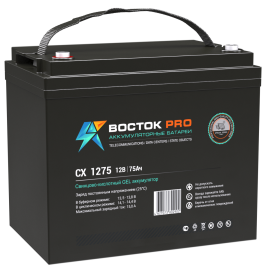 Батарея аккумуляторная CX-1275, (12В, 75Ач), Восток PRO 4614050030003