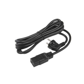 Кабель электропитания (сетевой) 3х1.5мм², 16A, С19-Schuko, вилка угл, чер, 3м, Hyperline PWC-IEC19-SHM-3.0-BK