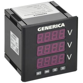 Вольтметр цифровой щитовой трехфазный 96х96мм LED GENERICA