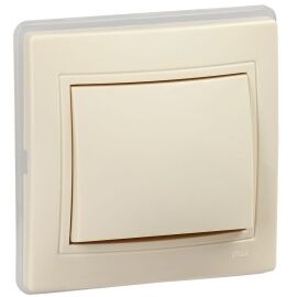 KVARTA Выключатель 1-клавишный 10А IP44 ВС10-1-0-ККм-44 кремовый GENERICA