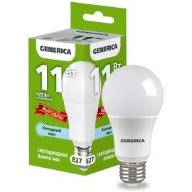 Лампа светодиодная A60 груша 11Вт 230В 6500К E27 ПРОМО GENERICA