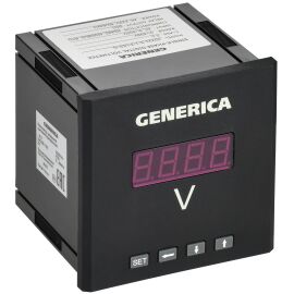 Вольтметр цифровой щитовой однофазный DO RS-485 96х96мм LED GENERICA