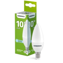 Лампа светодиодная C35 свеча 10Вт 230В 6500К E14 GENERICA
