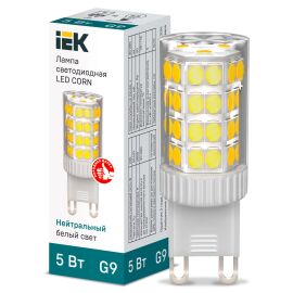 Лампа светодиодная CORN капсула 5Вт 230В 4000К керамика G9 IEK