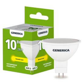 Лампа светодиодная MR16 софит 10Вт 230В 3000К GU5.3 GENERICA