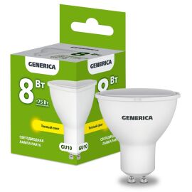 Лампа светодиодная PAR16 софит 8Вт 230В 3000К GU10 GENERICA