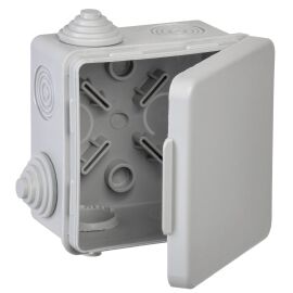 Коробка распаячная КМ для открытой проводки с откидной крышкой 80х80х50мм IP54 4 гермоввода (7035) G