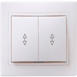 KVARTA Выключатель 2-клавишный проходной 10А ВСп10-2-0-КБ белый GENERICA