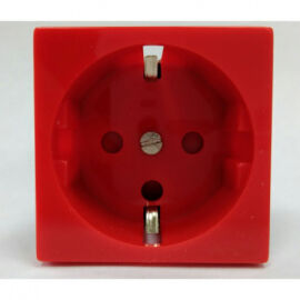 Розетка электрическая 2К+З, красная, SPL 200009