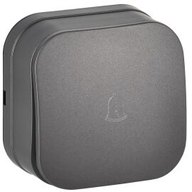 GLORY Выключатель 1-клавишный для открытой установки самовозвратный 10А ВСс20-1-0-ХСм сталь матовый 