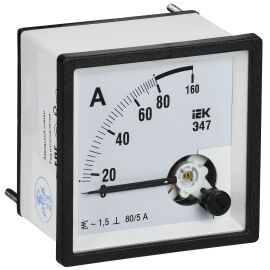 Амперметр Э47 80/5А класс точности 1,5 72х72мм IEK