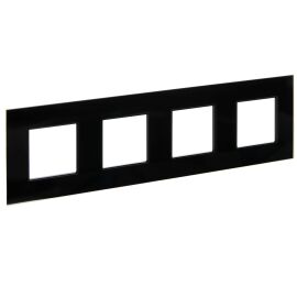 SKANDY Рамка 4-местная SK-F24Bl стекло черный IEK