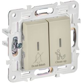 SKANDY Выключатель 2-клавишный с индикацией для отелей 10А SK-V16B бежевый IEK