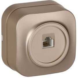 GLORY Розетка для открытой установки телефонная RJ11 РТ20-ХШм шампань матовый IEK