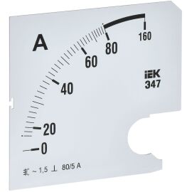 Шкала сменная для амперметра Э47 80/5А класс точности 1,5 96х96мм IEK