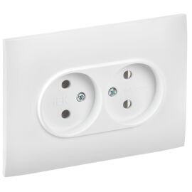 SKANDY Розетка 2-местная без заземления без защитных шторок 10А в сборе SK-R10W арктический белый IE
