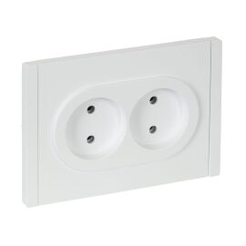 FORTE&PIANO Розетка 2-местная без заземления без защитных шторок безвинтовое крепление 10А FP226 бел