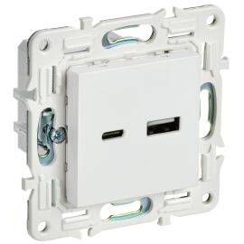 SKANDY Розетка USB A+C 18Вт SK-R13W арктический белый IEK